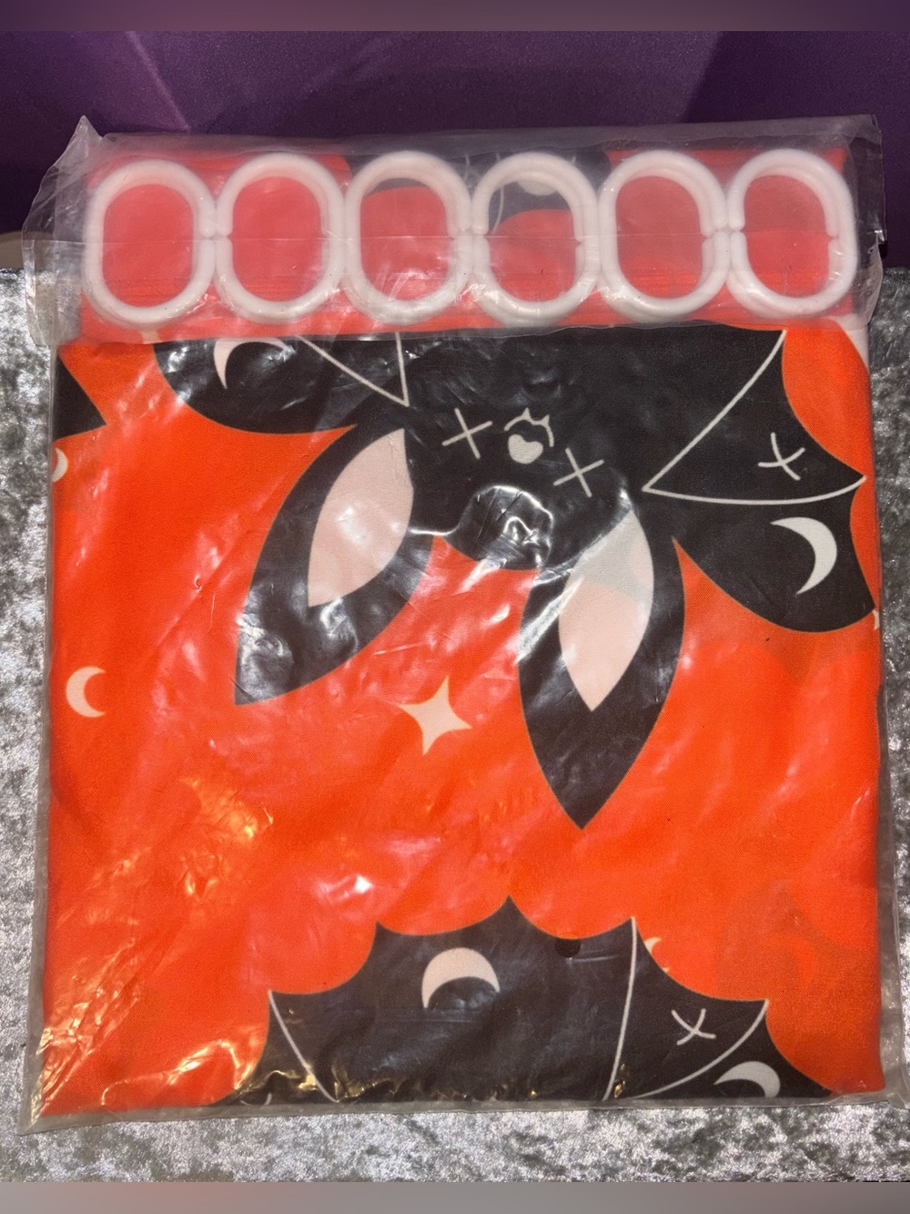 Bat Halloween goth shower curtain